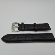 Correa de reloj Lucien Piccard de cuero negro 24 mm