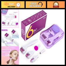 Kit de rodillos de microagujas 6 en 1 para rostro y cuerpo - Herramientas para el cuidado de la piel, Dermaro de 0,3 mm