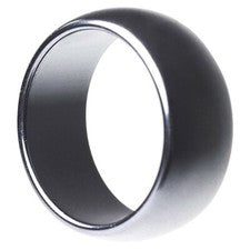 Anillo ancho de hematita real, liso, gris, unisex, anillo de piedra anillo de dedo