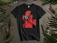 Spider-Man Cámara Camiseta Hombre Mujer Unisex Camiseta L169