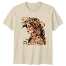Camiseta Floral Trenzada Niña Mujer Estilo Boho 2026 Regalo de Cumpleaños Para Ella