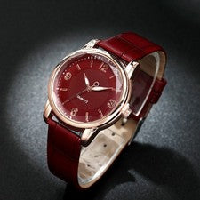 Reloj de cuarzo para mujer estilo casual multicolor para esfera 34 mm correa de cuero