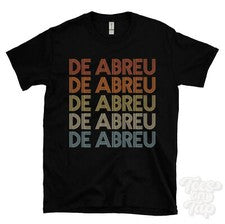 CAMISETA ESTILO RETRO REPETIDA DE ABREU para hombre y mujer novedad genial nombre regalo