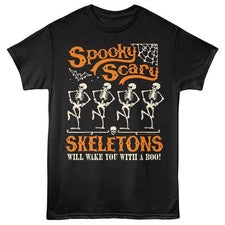 Spooky Scary Skeletons - de Moda Decorativo - Negras Adulto Camiseta Manga Corta
