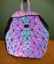 ¡NUEVO! Mochila/Bolsa de Libros Luminosa Reflectante Holográfica Geodésica Teselada Bolso