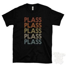 CAMISETA ESTILO RETRO REPETIDO DE LASS para hombre y mujer novedad genial nombre regalo