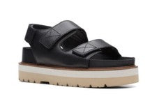 Sandalias Clarks ORIANNA SEA de cuero negras para dama