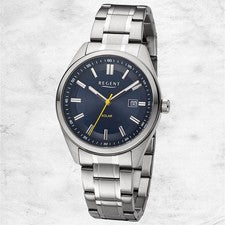 Regent metal reloj para hombres reloj de pulsera cuarzo plata correa de metal URF1541