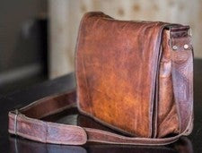Bolso de Cuero Vintage Genuino Bolso de Hombro Cartera 15'' Mensajero Nuevo M...