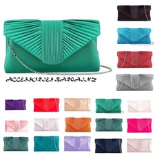 Bolso sin asas plisado de noche para mujer Diseñadores Boda Baile de graduación Bolso de mano Moda