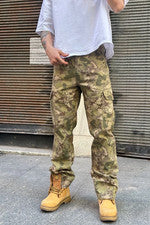 Pantalones/pantalones cargo informales de algodón camuflaje con bolsillos múltiples utilitarios para hombre