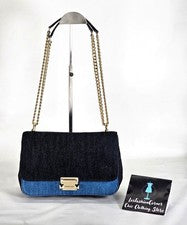 Nuevo con etiquetas Bolso de hombro Michael Kors para mujer Sloan Denim azul cadena correa talla grande 2170