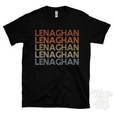 CAMISETA LENAGHAN ESTILO RETRO REPETIDO Hombre y Mujer Novedad Genial Nombre Regalo