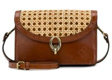 Bolso Bandolera Patricia Nash Bella Cuero Cartera-Mimbre Bronceado-NUEVO CON ETIQUETAS-$159.95