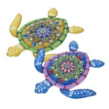 2 Piezas Tortuga Decoración Pared Estatuilla Creativa Colgante Estatua Mar Baño