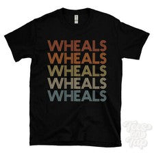 CAMISETA WHEALS ESTILO RETRO REPETIDO Hombre y Mujer Novedad Genial Nombre Regalo