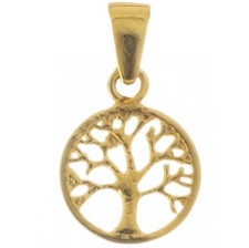Colgante árbol de la vida celta plata chapado en oro símbolo joyería - NUEVO