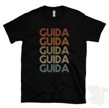 CAMISETA GUIDA ESTILO RETRO REPETIDO Hombre y Mujer Novedad Genial Nombre Regalo