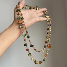 Gargantilla de collar con cuentas boho capa colorida concha piedras preciosas playa festival joyería