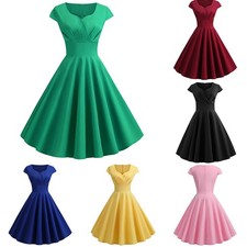 Vestido de mujer vintage vestido skater swing falda línea A cómodo moda caliente nuevo
