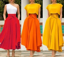 Elegante pajarita mujer falda moda cintura alta falda mujer primavera -
