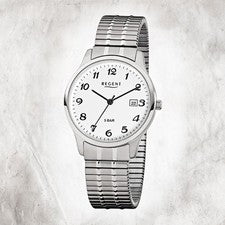 Regent Acero Reloj Hombre F-875 Cuarzo Pulsera Plata URF875