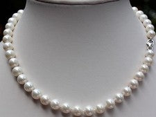 AAA 51 cm 8 mm cría real perlas de agua dulce joyería collar cadena de perlas collar