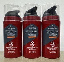 Paquete de 3 cremas hidratantes para cuero cabelludo Old Spice Bald Care FPS 25 paso 3 nutritivas 3,4 oz