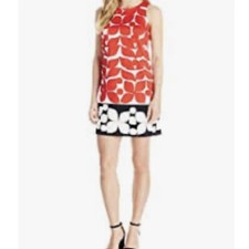 Vestido London Times para mujer 14 pétalos rojo negro blanco 3/4 sin mangas cambio