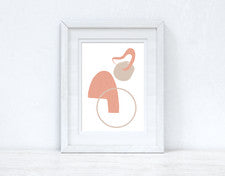 Impresión abstracta de 2 colores rosa melocotón y beige decoración de pared para el hogar