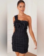 Mini vestido para mujer Just Me con corbata delantera negro talla S