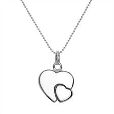Colgante grabable de doble corazón de plata de ley