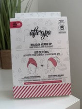 Juego de toalla para el cabello y diadema de spa Afterspa "Holiday Heads Up" dúo de autocuidado de lujo