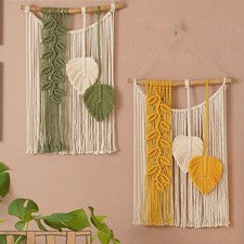Macramé Hojas Colgantes de Pared Grandes Chic Boho Decoración del Hogar Hecho a Mano Tapiz Tejido