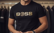 Camiseta de Moda para Hombres Algodón Puro Estampada Milán Italiana En Oro Logo Gráfico