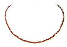 Collar de piedra preciosa granate en forma de bola facetada Ø3 mm plata 925