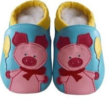 Zapatillas de cuero cerdo 12-18 meses talla 21/22 cuero auténtico NUEVO