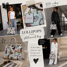 Bolso Lollipops Paris Y2K Statement Bag Comic Print bolso de mano nuevo