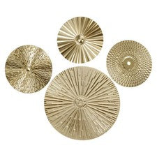 Disco decorativo 4 piezas elegantes colgantes de pared decoración del hogar esculturas