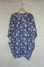 Vestido corto caftán estampado indio 100 % algodón 100 % sin tarifas✅0 % carga SK-24