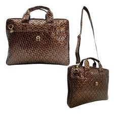 Maletín de charol vintage años 00 ETIENNE AIGNER cartera adjunto bolso para computadora portátil nuevo sin etiquetas