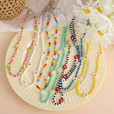 Collar Gargantilla Bohemia Colorida Cuentas Margarita Mujeres Niñas Joyería Regalo Reino Unido