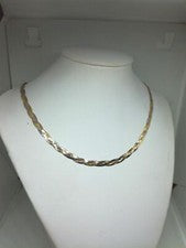 COLLANA ARGENTO MAGLIA INTRECCIATA VINTAGE TRE COLORI cm 40-45 EXPLOIT