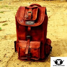 Hombre Mujer Bolso de Cuero Mochila Viaje Portátil Retro Moda Clásica
