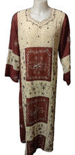 Vestido Shefoun India Mediano Bordado Diseñador Arte Hasta el Tobillo Para Mujer Multi