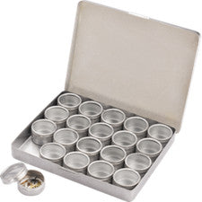 Contenedores de piezas 20 latas de aluminio en caja de almacenamiento relojeros piezas joyeros