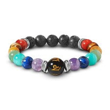 Pulsera de chakra PURAJA de piedras naturales reales | Pulsera de piedras preciosas premium