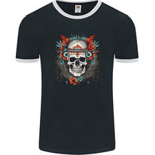 Camiseta con timbre estilo bohemio calavera tribal para hombre FotL