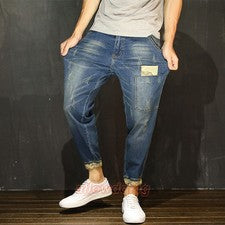 Pantalones de mezclilla harén de gran tamaño para hombre Pantalones de mezclilla Moda japonesa Retro Informales