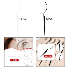12x Pestañas Display Sticks Aplicadores de Pestañas para Bricolaje Principiante Belleza